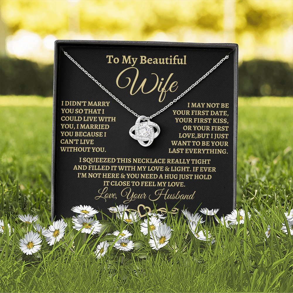 Gift for Wife, I can't imagine life without you. Gold Knot Necklace