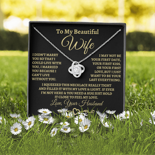 Gift for Wife, I can't imagine life without you. Gold Knot Necklace