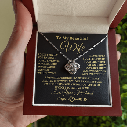 Gift for Wife, I can't imagine life without you. Gold Knot Necklace